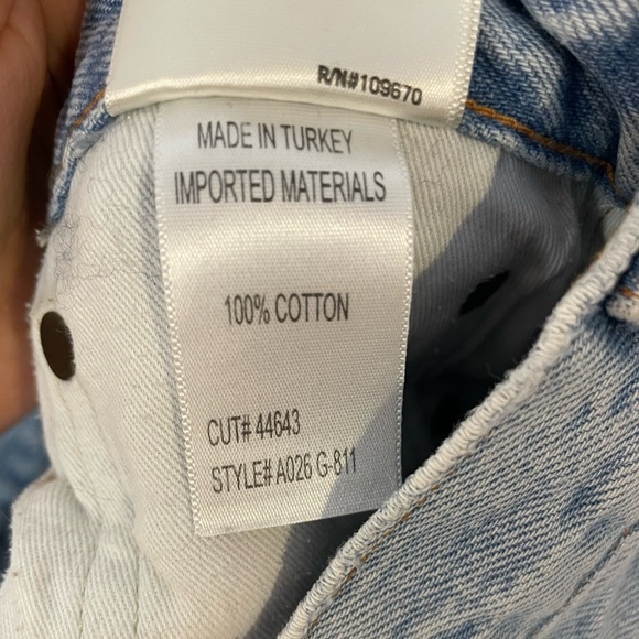 Agolde Distressed Light Wash Jean Shorts - Picture 7 of 7